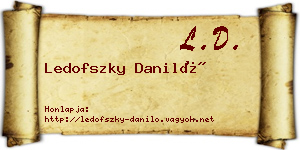 Ledofszky Daniló névjegykártya